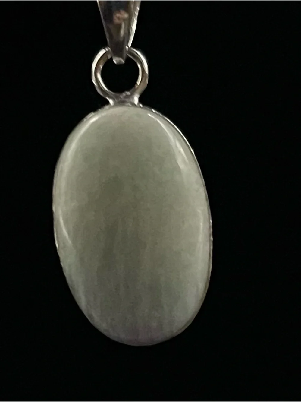 Exceptional .925 SS Amazonite handcrafted oval cabachon pendant  10.75 g 30x20mm